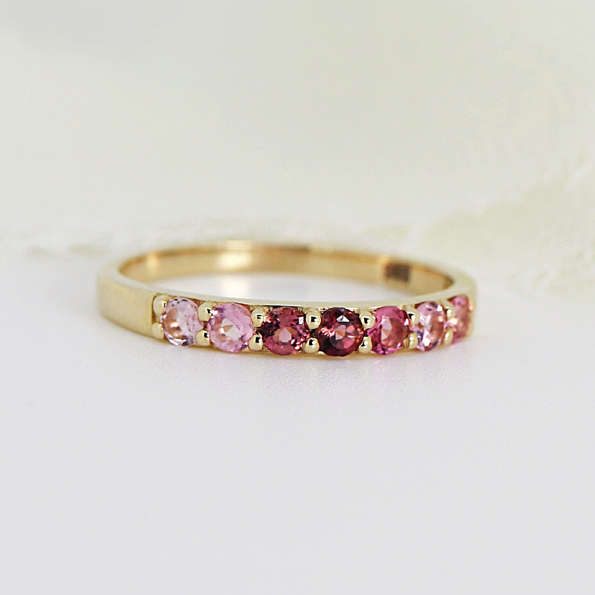 Ombre Ring Band in 14k Solid Gold