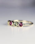 Pink and Green Tourmaline Ring