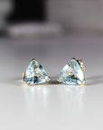 14k Gold Trillion Blue Topaz Earrings - Melt'm Jewelry