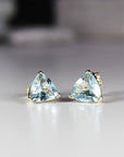 14k Gold Trillion Blue Topaz Earrings