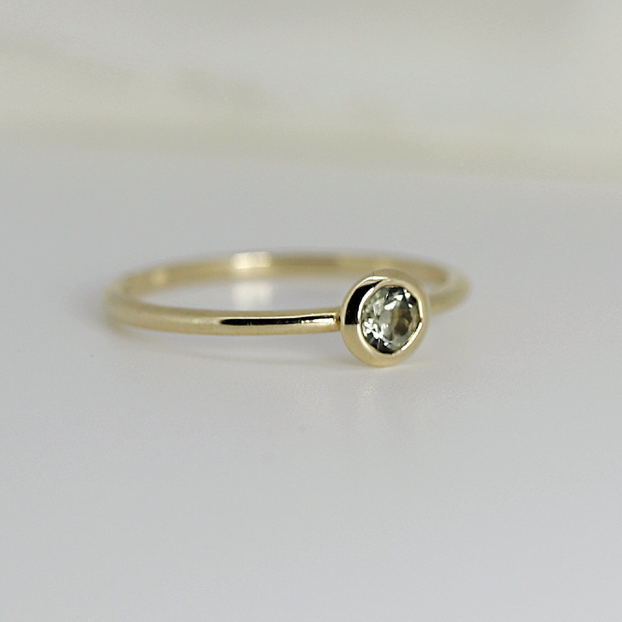 Green Tourmaline Ring 14k Solid Gold - Melt'm Jewelry
