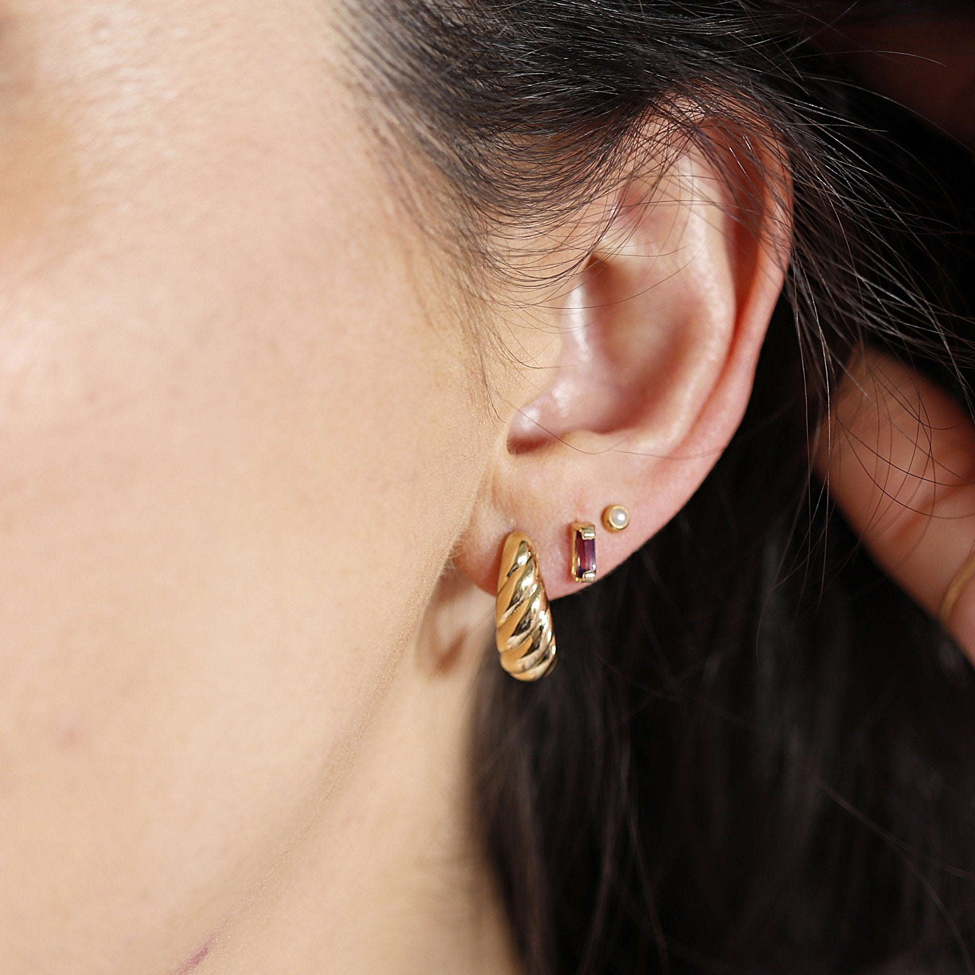 Croissant Dome Earrings 14k Gold - Melt'm Jewelry