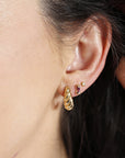 Croissant Dome Earrings 14k Gold