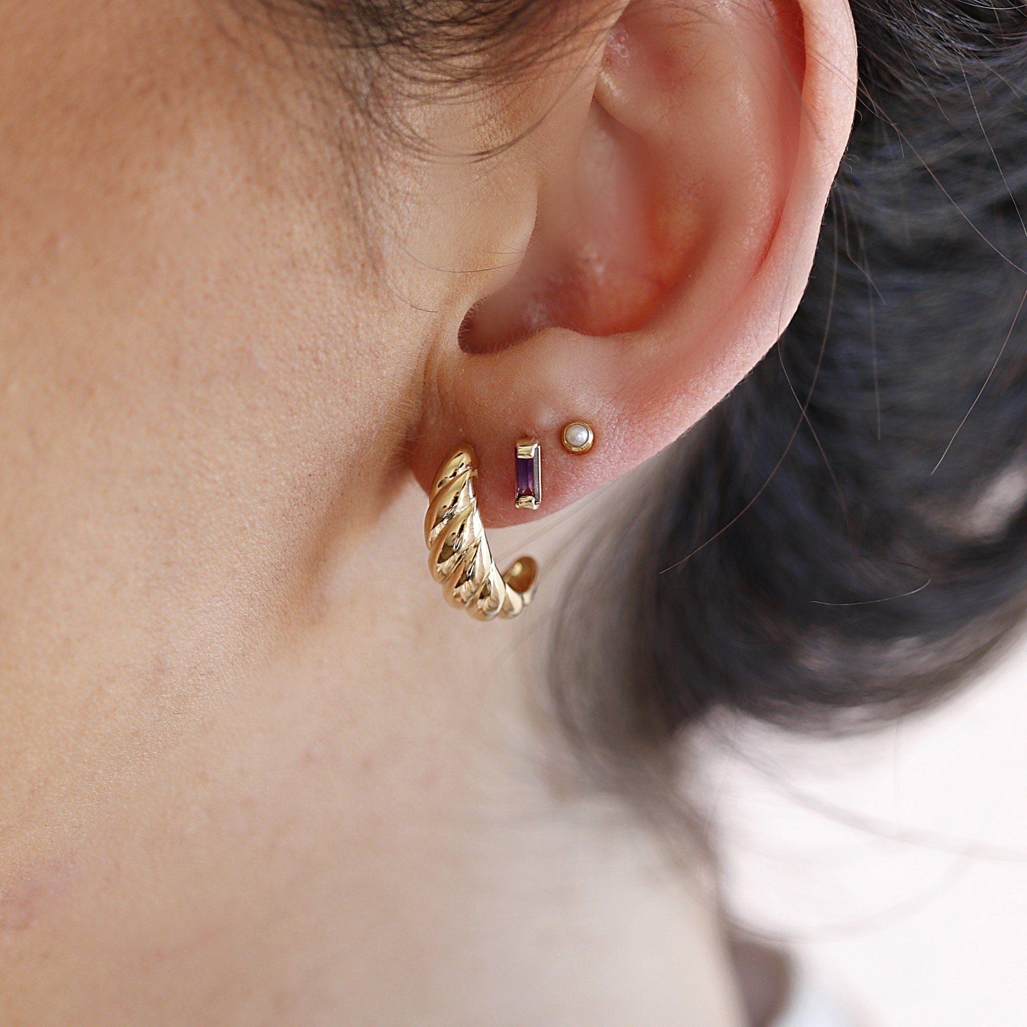 Croissant Dome Earrings 14k Gold - Melt'm Jewelry