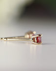 Delicate Ruby Stud Earrings 14k Gold - Melt'm Jewelry