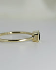 Emerald Cut Bezel Set Green Tourmaline Ring in 14k Gold - Melt'm Jewelry