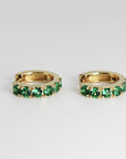 Emerald Hoop Earrings 14k Gold