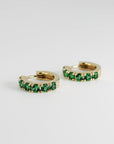 Emerald Hoop Earrings 14k Gold