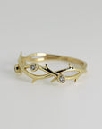 Diamond Twig Wedding Ring 14k Solid