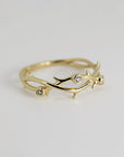 Diamond Twig Wedding Ring 14k Solid