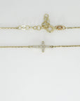 14k Gold Diamond Cross Bracelet - Melt'm Jewelry