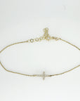 14k Gold Diamond Cross Bracelet - Melt'm Jewelry