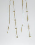 Diamond By The Yard Earrings, 14k Gold Diamond Threader Earrings - Melt'm Jewelry