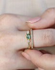 Diamond & Oval Tourmaline Engagement Ring - Melt'm Jewelry