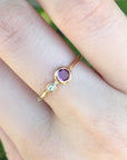 14k Gold Diamond & Pink Tourmaline Ring