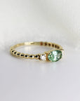 Diamond & Oval Tourmaline Engagement Ring - Melt'm Jewelry