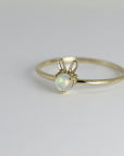 October Birthstone Bunny Ring 14k Gold - Opal or Pink Tourmaline - Melt'm Jewelry