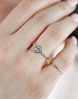 Aquamarine Engagement Ring 14k Solid Gold