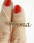 14k Solid Gold Mama Necklace - Melt'm Jewelry