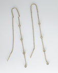 Diamond By The Yard Earrings, 14k Gold Diamond Threader Earrings - Melt'm Jewelry