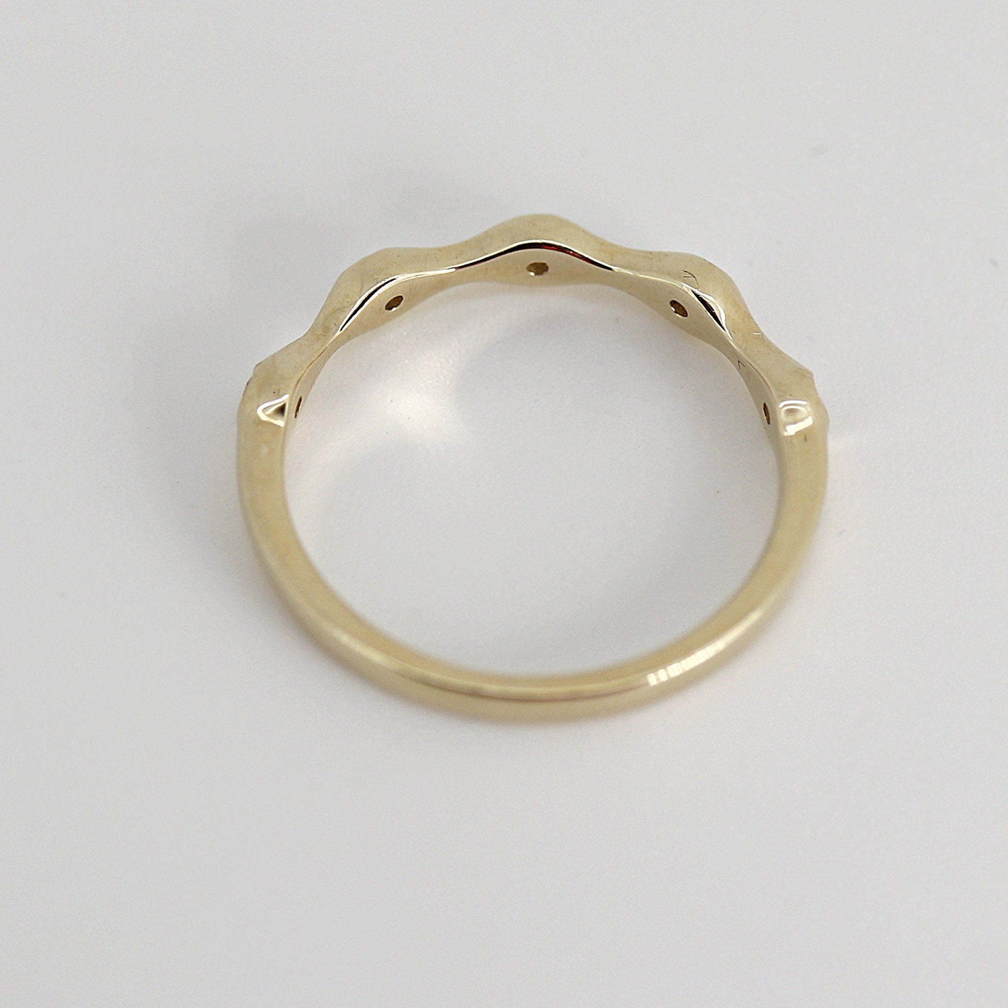 Five Diamond Wedding Band in 14k Yellow Gold - Melt'm Jewelry
