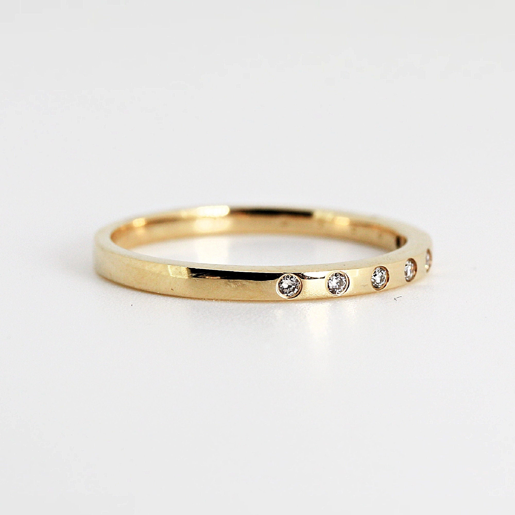 Flush Set Diamond Wedding Band - Melt'm Jewelry