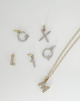 Genuine Diamond Initial Necklace 14k Gold - Melt'm Jewelry