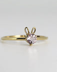 October Birthstone Bunny Ring 14k Gold - Opal or Pink Tourmaline - Melt'm Jewelry