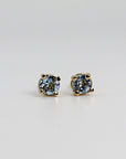 Aquamarine Stud Earrings 14k Gold