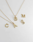 14K Gold Initial Necklace, Pendant Only – Chain Sold Separately - Melt'm Jewelry
