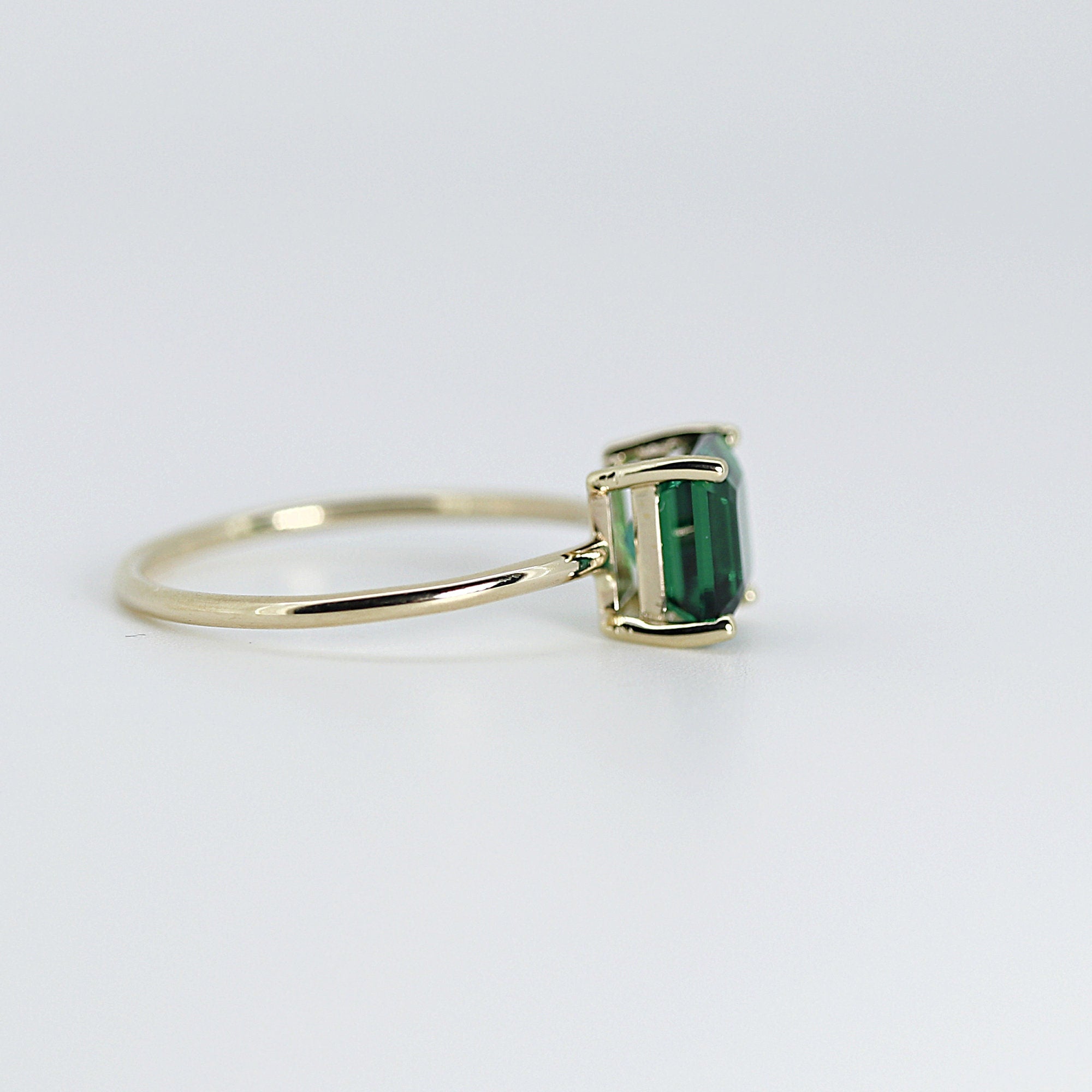 Asscher Cut Emerald Ring in 14k Gold - Melt'm Jewelry