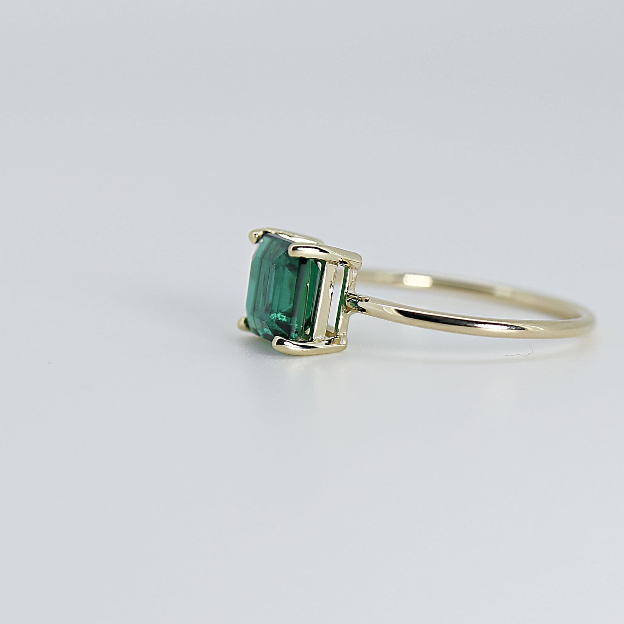 Asscher Cut Emerald Ring in 14k Gold - Melt'm Jewelry