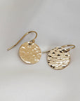 Hammered Gold Dangle Drop Earrings