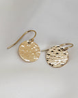 Hammered Dangle Drop Earrings in Gold Filled or Sterling Silver - Melt'm Jewelry