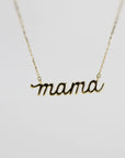 14k Solid Gold Mama Necklace - Melt'm Jewelry