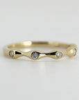 Five Diamond Wedding Band in 14k Yellow Gold - Melt'm Jewelry