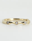 Five Diamond Wedding Band in 14k Yellow Gold - Melt'm Jewelry