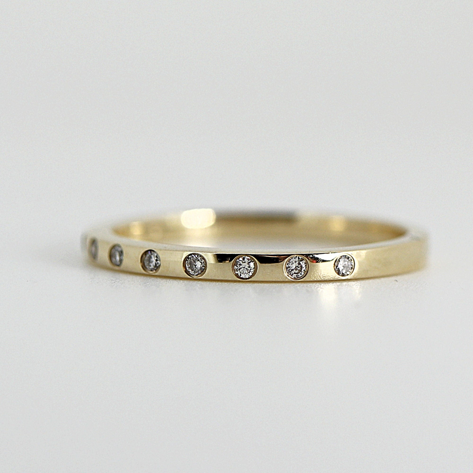 Flush Set Diamond Wedding Band - Melt'm Jewelry