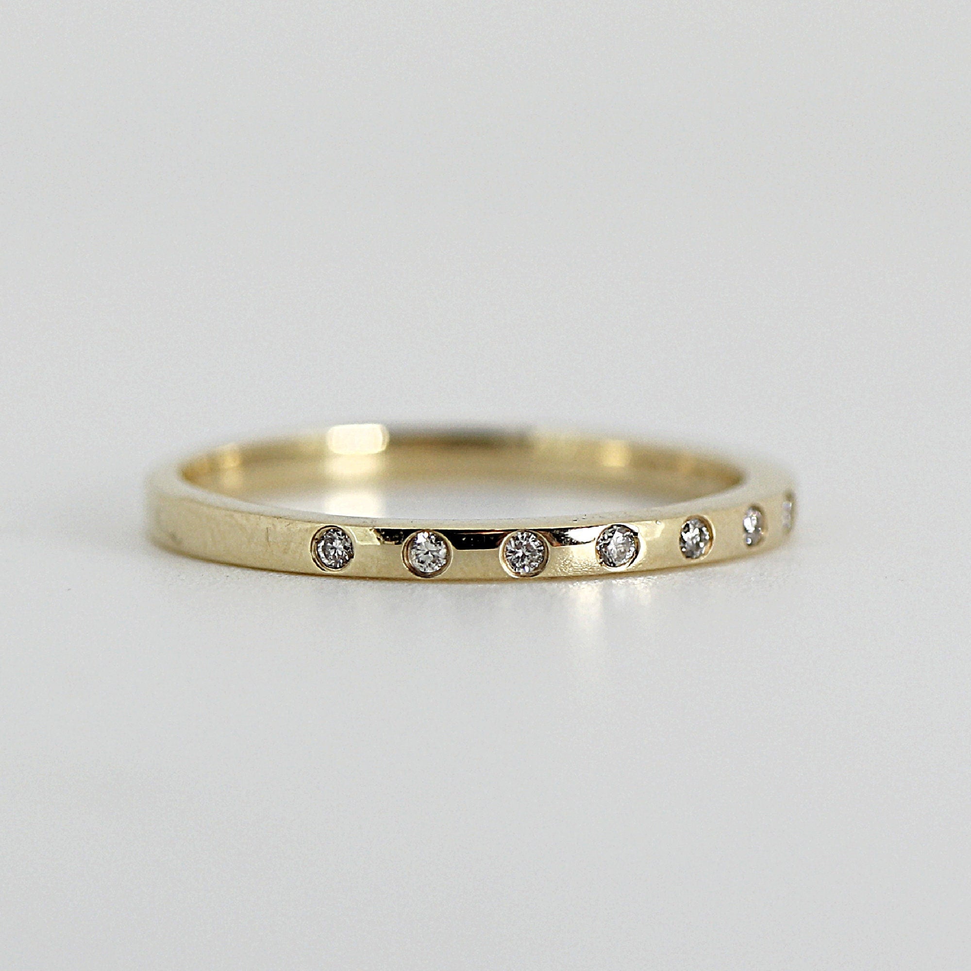 Flush Set Diamond Wedding Band - Melt'm Jewelry