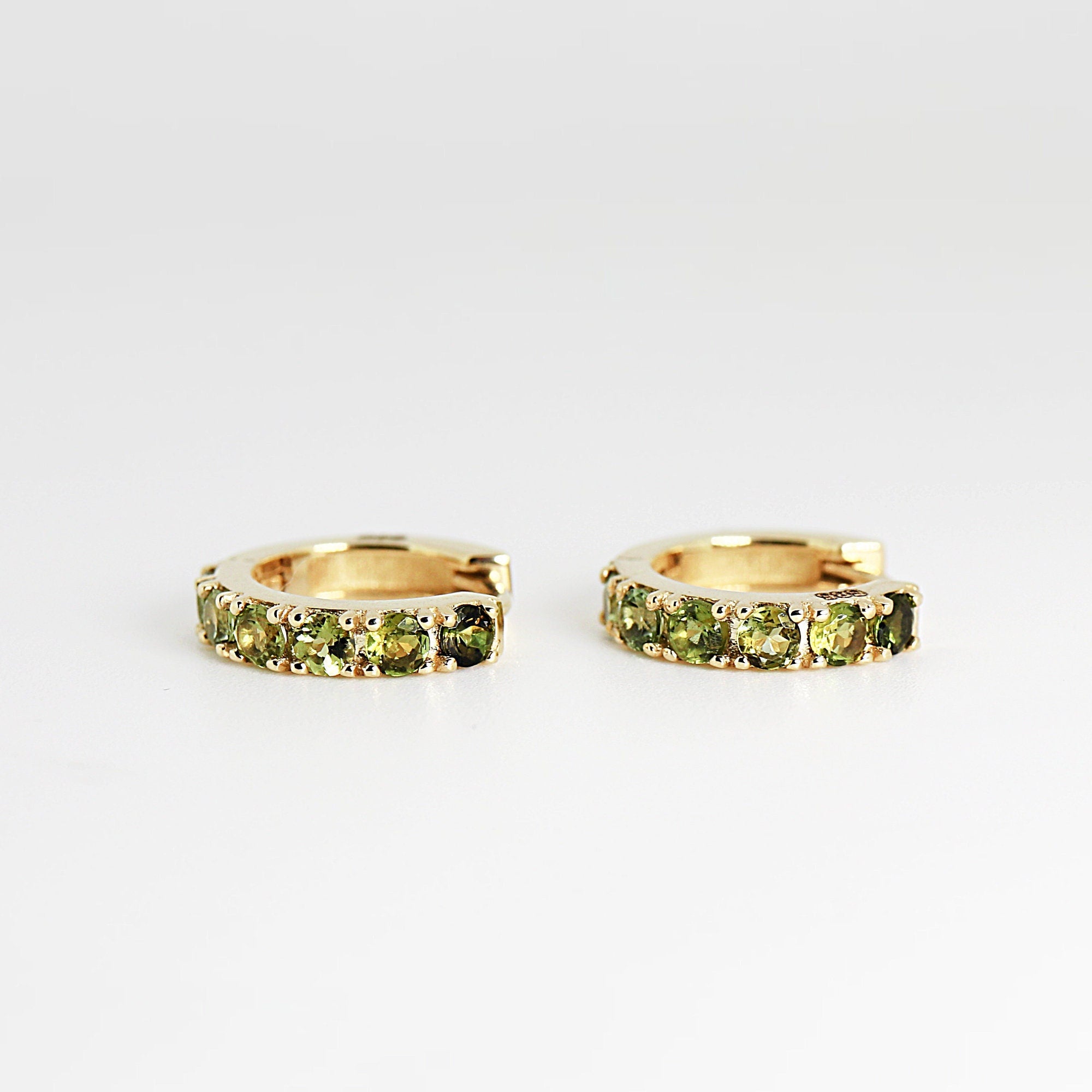 Pink Tourmaline Hoop Earrings 14k Gold - Melt'm Jewelry