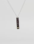 Personalized Vertical Bar Necklace with Birthstone Sterling Silver