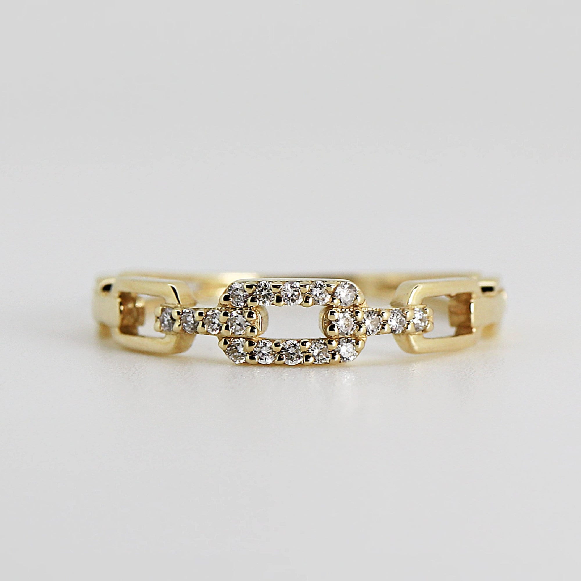 14k Gold Link Chain Ring - Melt'm Jewelry