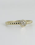 Diamond Disc Ring, 14k Solid Gold Pave Diamond Ring