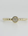 Diamond Disc Ring, 14k Solid Gold Pave Diamond Ring