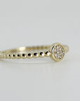 Diamond Disc Ring, 14k Solid Gold Pave Diamond Ring