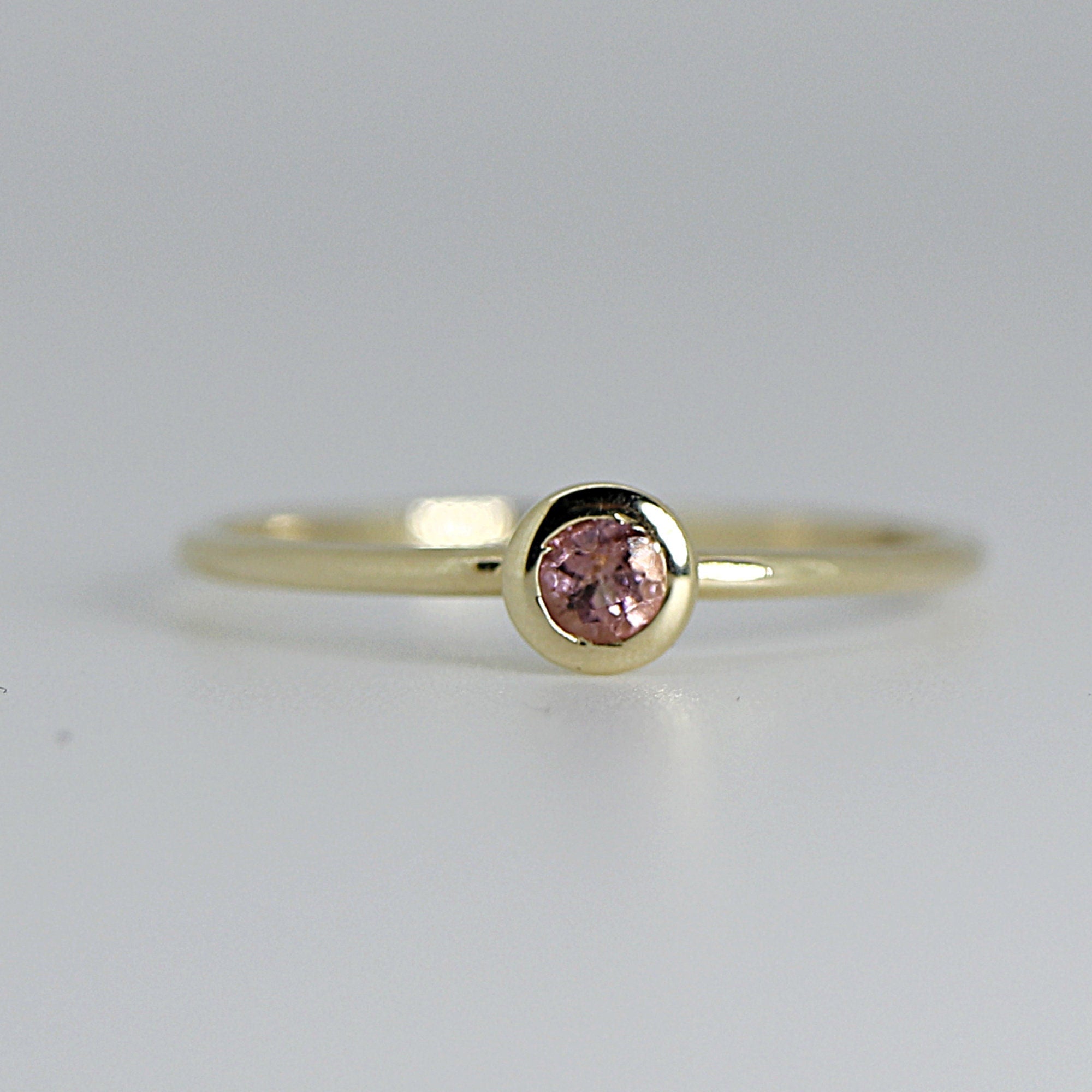 Green Tourmaline Ring 14k Solid Gold