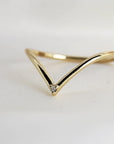 Big V Diamond Wedding Band 14k Gold