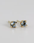 Aquamarine Stud Earrings 14k Gold - Melt'm Jewelry