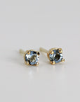 Aquamarine Stud Earrings 14k Gold