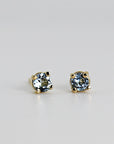 Aquamarine Stud Earrings 14k Gold